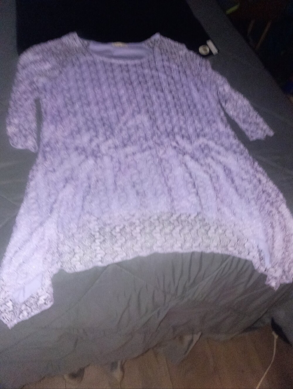 indigo soul Lavender Lace Knit Pullover